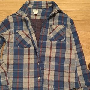 Crewcuts Navy and Beige Plaid Shirt